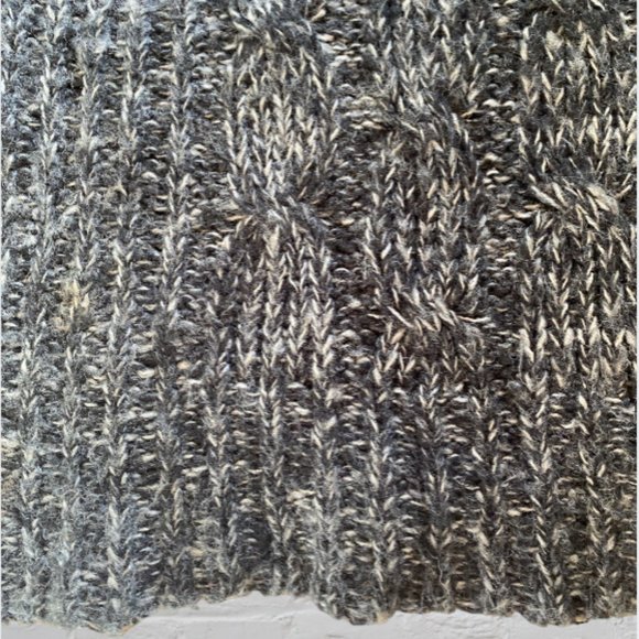 GERI C -- Mini Sweater Dress, Long Sweater, Gray Cable-Knit, Elbow Length Sleeve - Picture 8 of 13